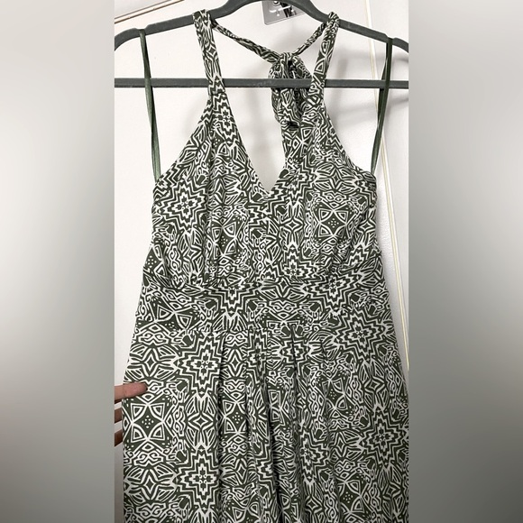 Banana Republic Knit Printed Canopy Green Halter Maxi Dress Size XS - Picture 3 of 6